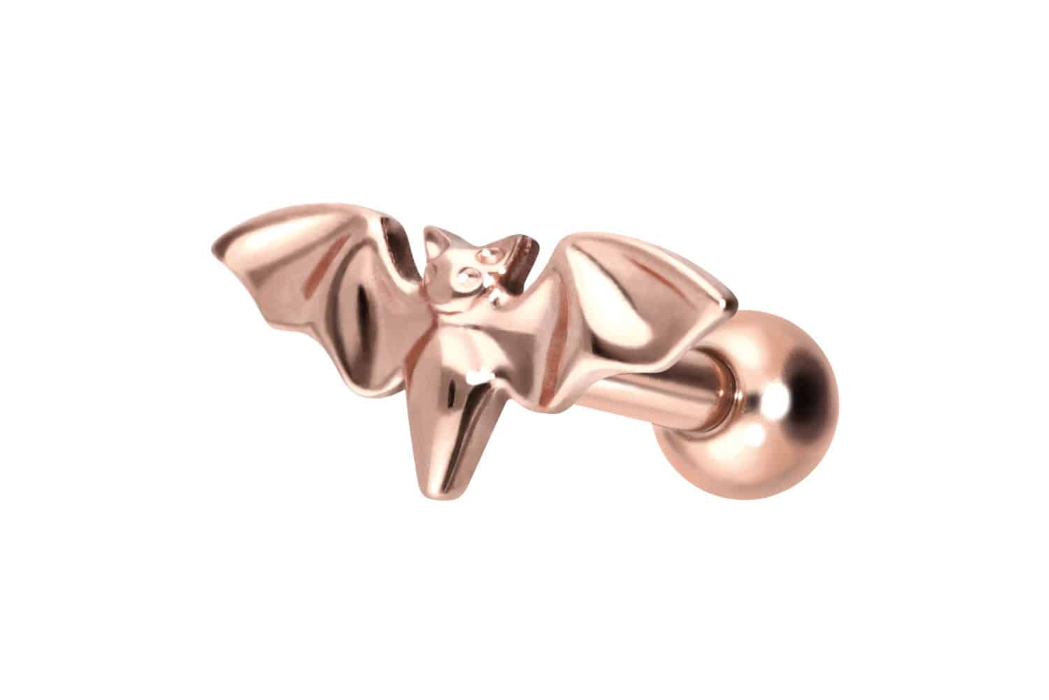 Titan Ohrpiercing mit Innengewinde FLEDERMAUS